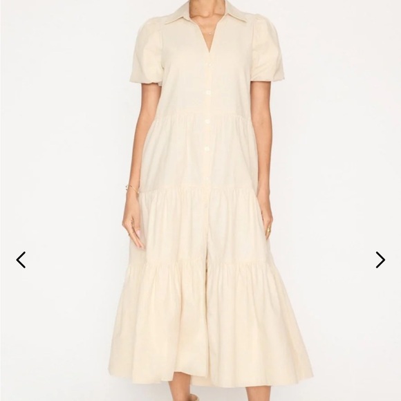 NWT Brochu Walker Havana Dress in Calico. Size Small. Light tan ivory - Picture 4 of 8